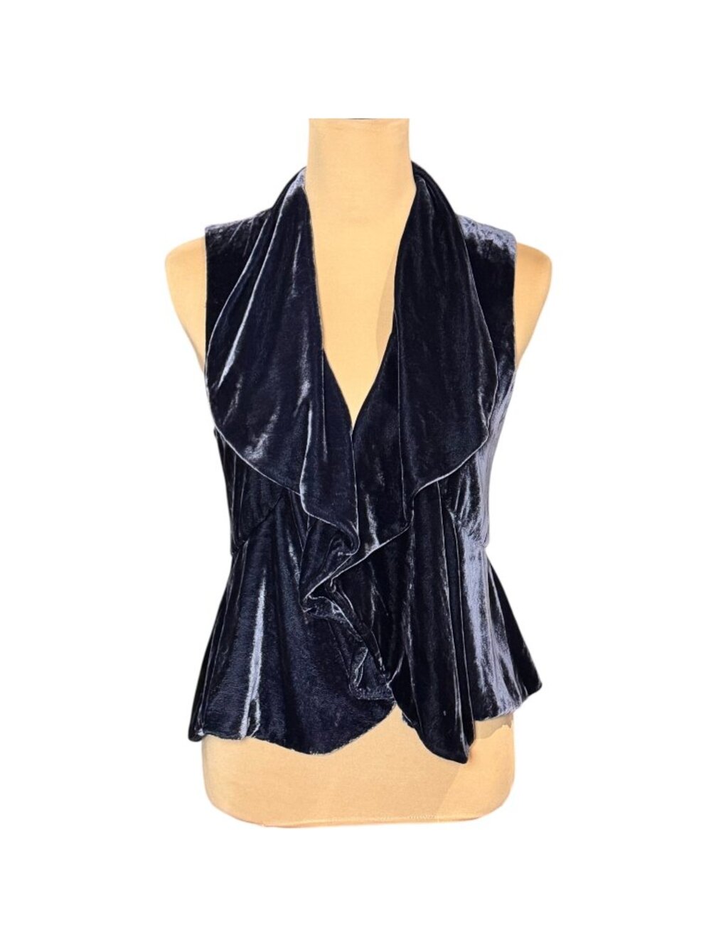 Theory Silk Blend Velvet Vest S Fairy Grunge Boho Whimsigoth